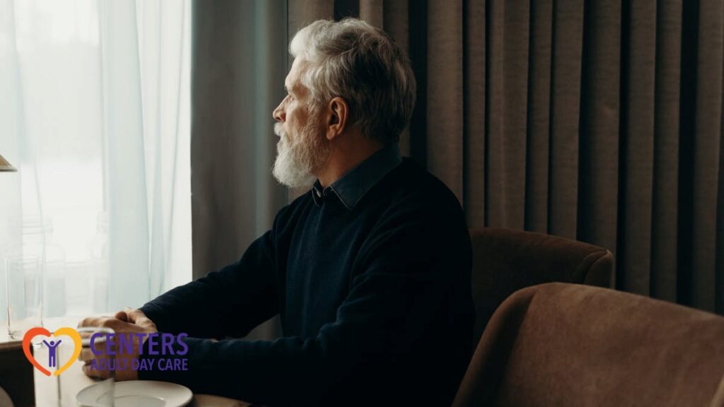 senior sitting alone