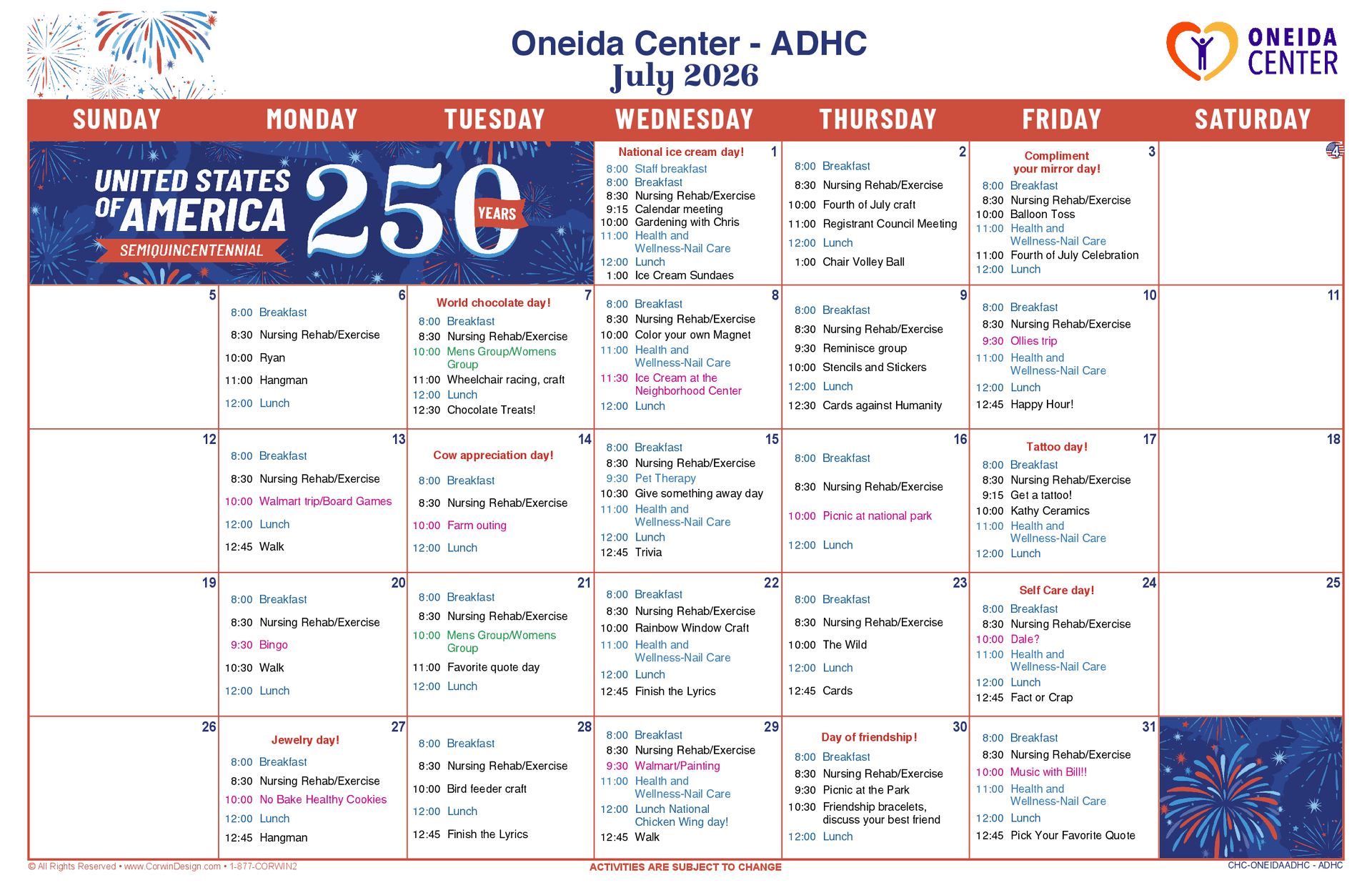 CHC ONEIDAADHC ADHC 072026